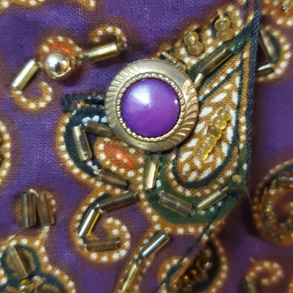 Vintage Beaded Pasley Western Vest - Picture 3 of 6